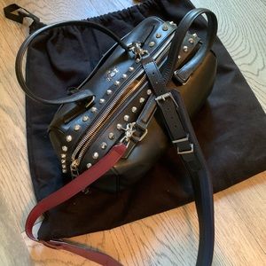 Zadig & Voltaire black studded handbag with shoulder strap